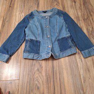 I Love Ronnie patchwork jean jacket size xs